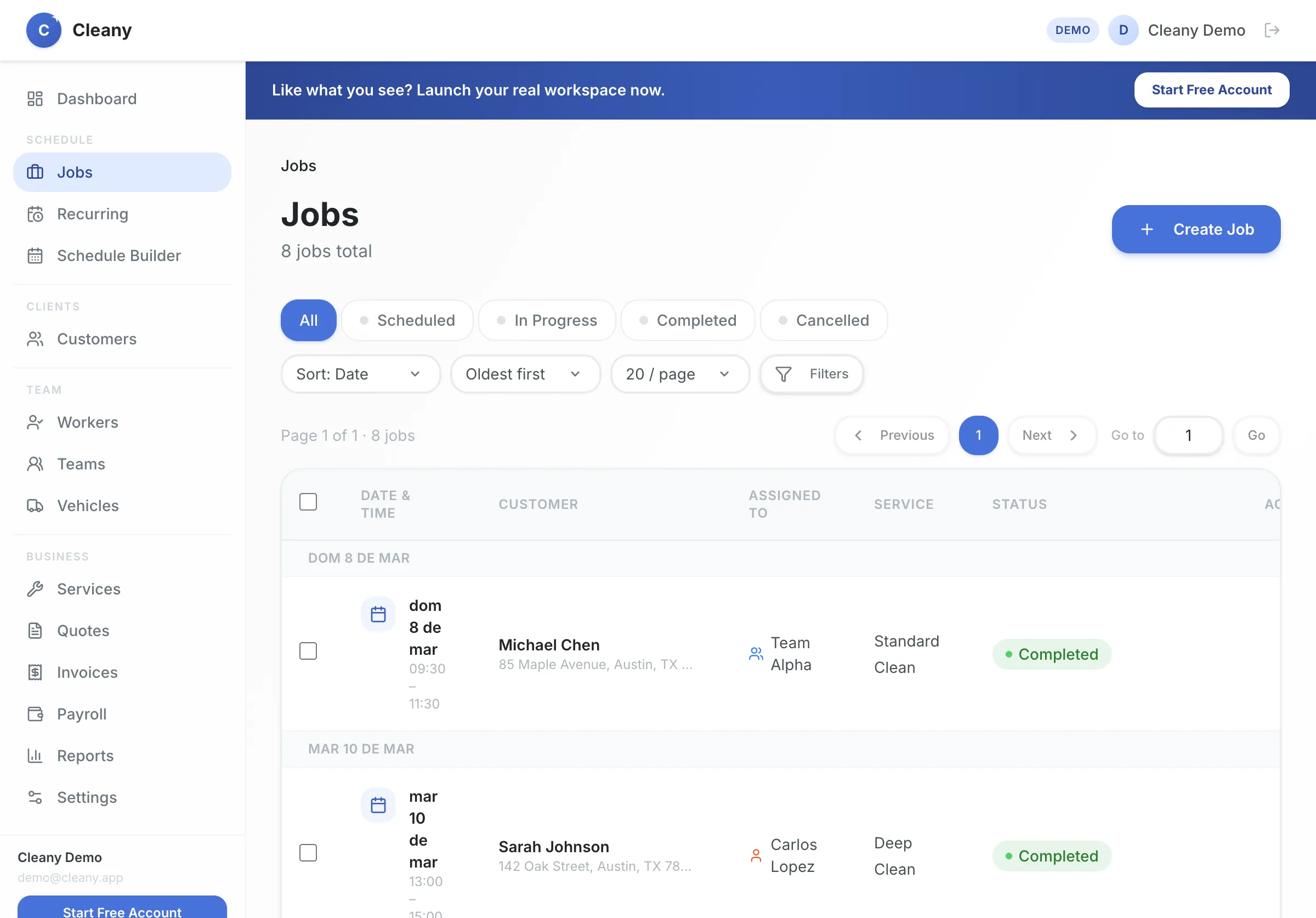 Gestión de Trabajos